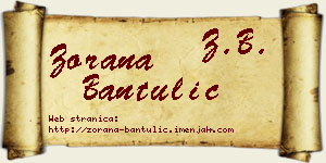 Zorana Bantulić vizit kartica